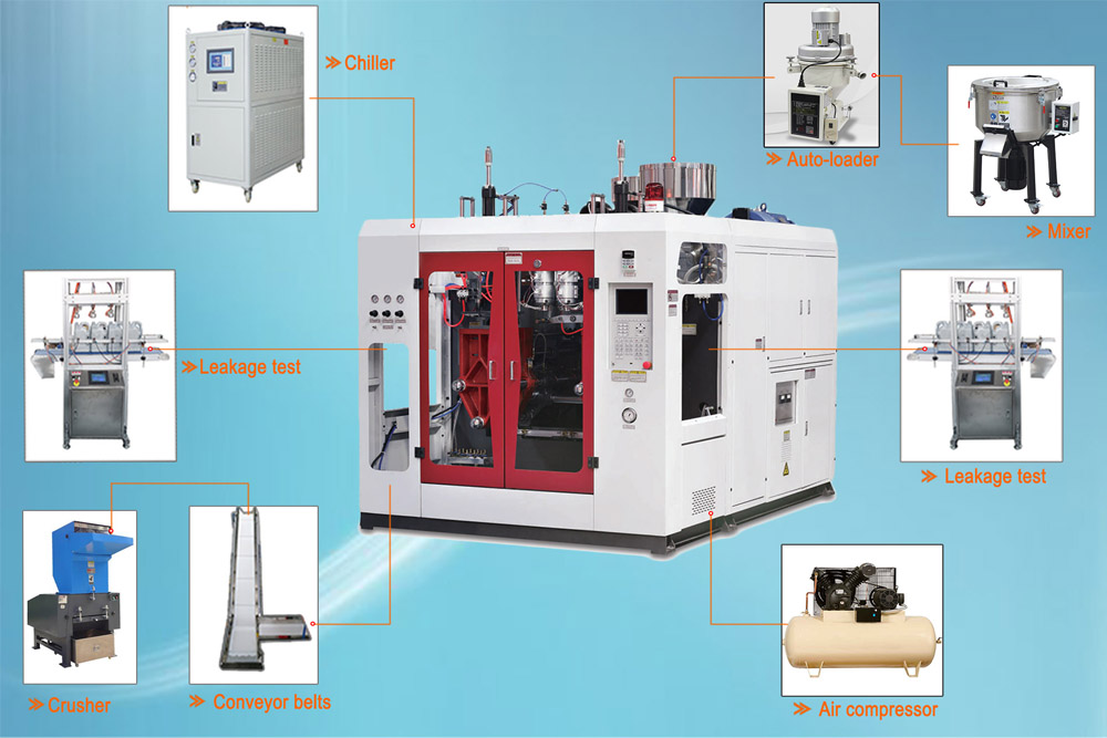 Multilayers 2 layer 3 layer 4 layer recycled plastic material co extrusion blow molding machine for pe bottle jerry can 