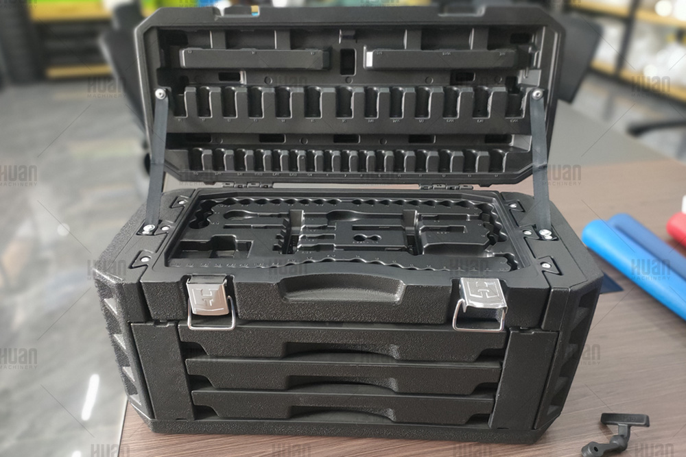 Double layer plastic tool storage case
