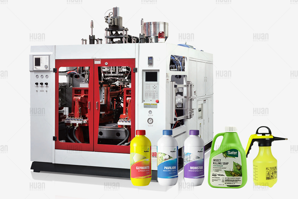 Agrochemical 50ml 100ml 200ml 250ml 500ml 1L 2L 5L HDPE PA PE Three Layer Pesticide Spray Bottle Extrusion Blow Molding Machine